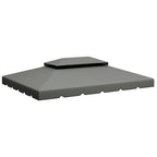 Model 84C-101 or 84C-144 13' x 10' Gazebo Replacement Canopy, Gazebo Top with Double Vented Roof (TOP ONLY), Gray
