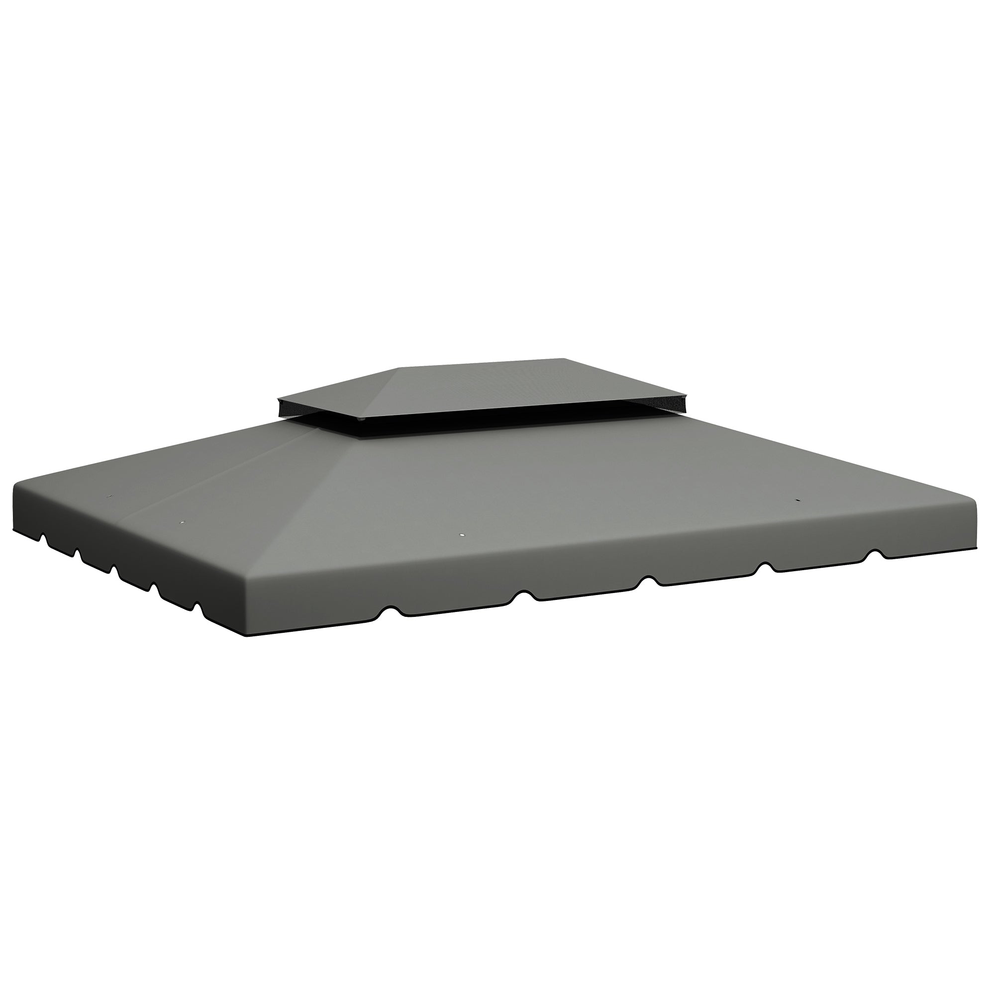 Model 84C-101 or 84C-144 13' x 10' Gazebo Replacement Canopy, Gazebo Top with Double Vented Roof (TOP ONLY), Gray