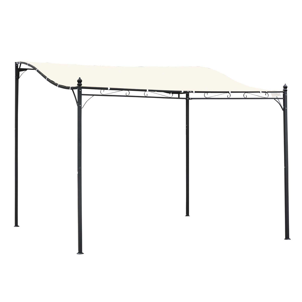 10' x 10' Steel Outdoor Pergola Gazebo, Patio Canopy with Weather-Resistant Fabric and Drainage Holes for Backyard, Deck, Garden, Cream White