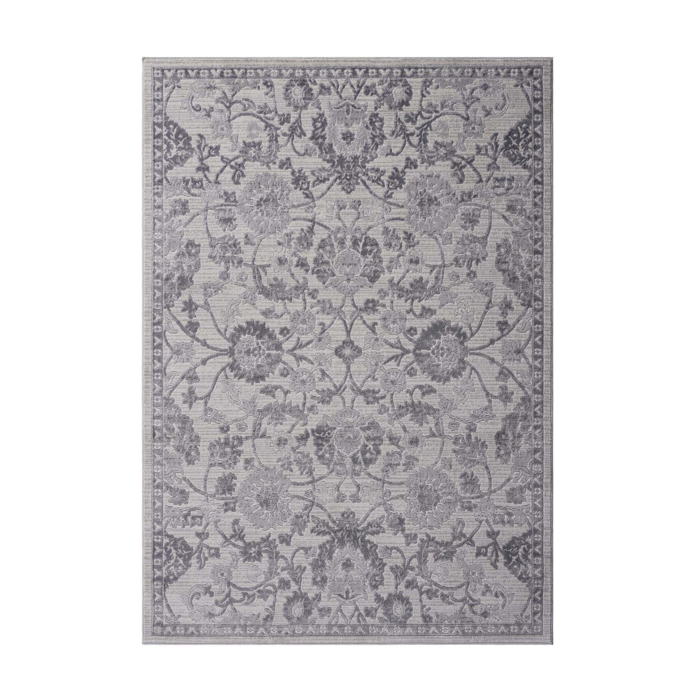 Naar 5x7 Stain-Resistant Area Rug with Cotton Backing, Non-Shedding Design, Kid and Pet-Friendly Carpet, 90" L x 63" W x 0.35" H, Gray