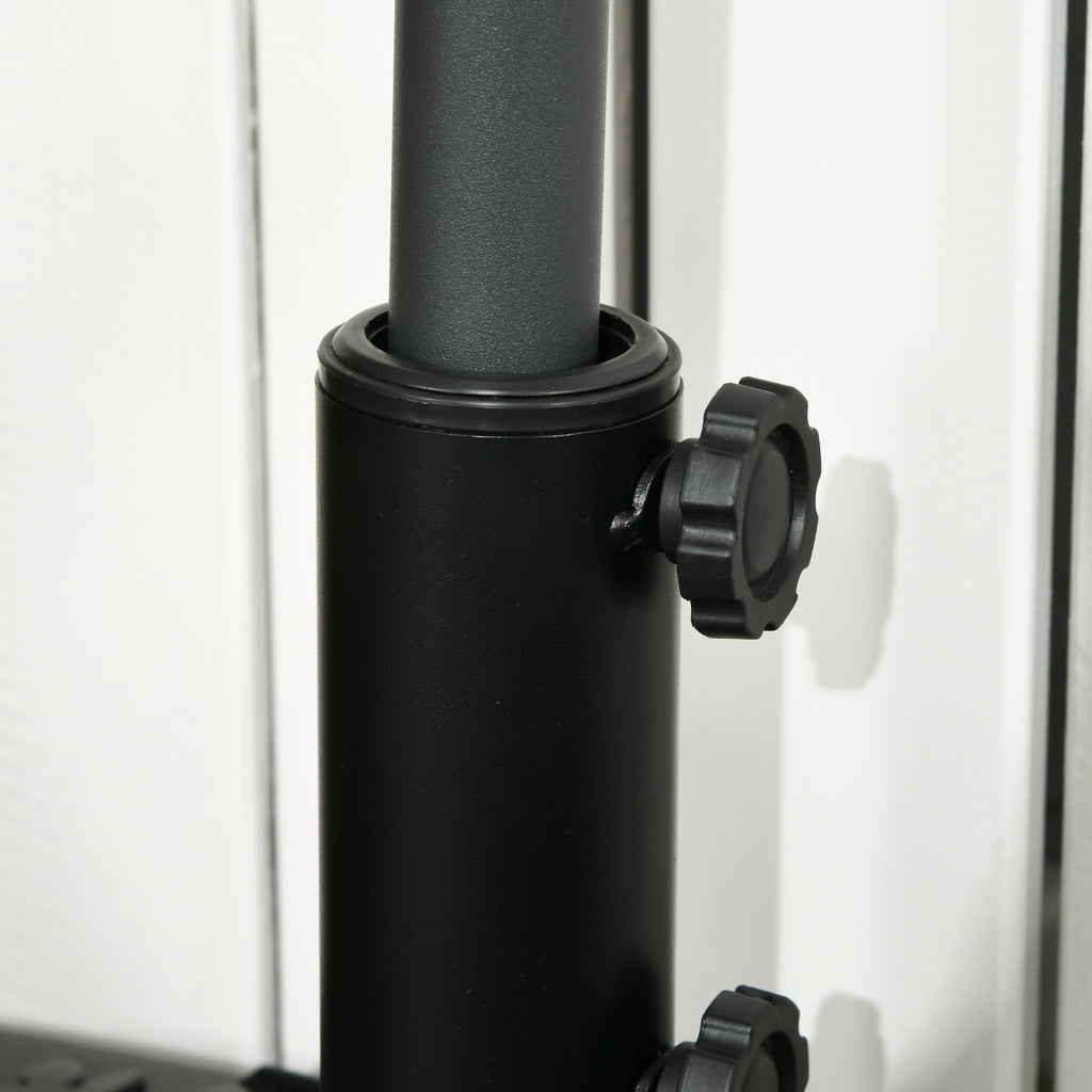 Half Round Umbrella Base, Sand or Water Filled Half Patio Umbrella Stand Holder for Lawn, Deck, Backyard and Garden, 40lb Capacity Water or 46lb Capacity Sand, Fit 1.5"or 2" Pole, Black