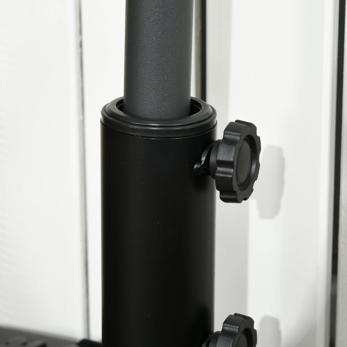 Half Round Umbrella Base, Sand or Water Filled Half Patio Umbrella Stand Holder for Lawn, Deck, Backyard and Garden, 40lb Capacity Water or 46lb Capacity Sand, Fit 1.5"or 2" Pole, Black