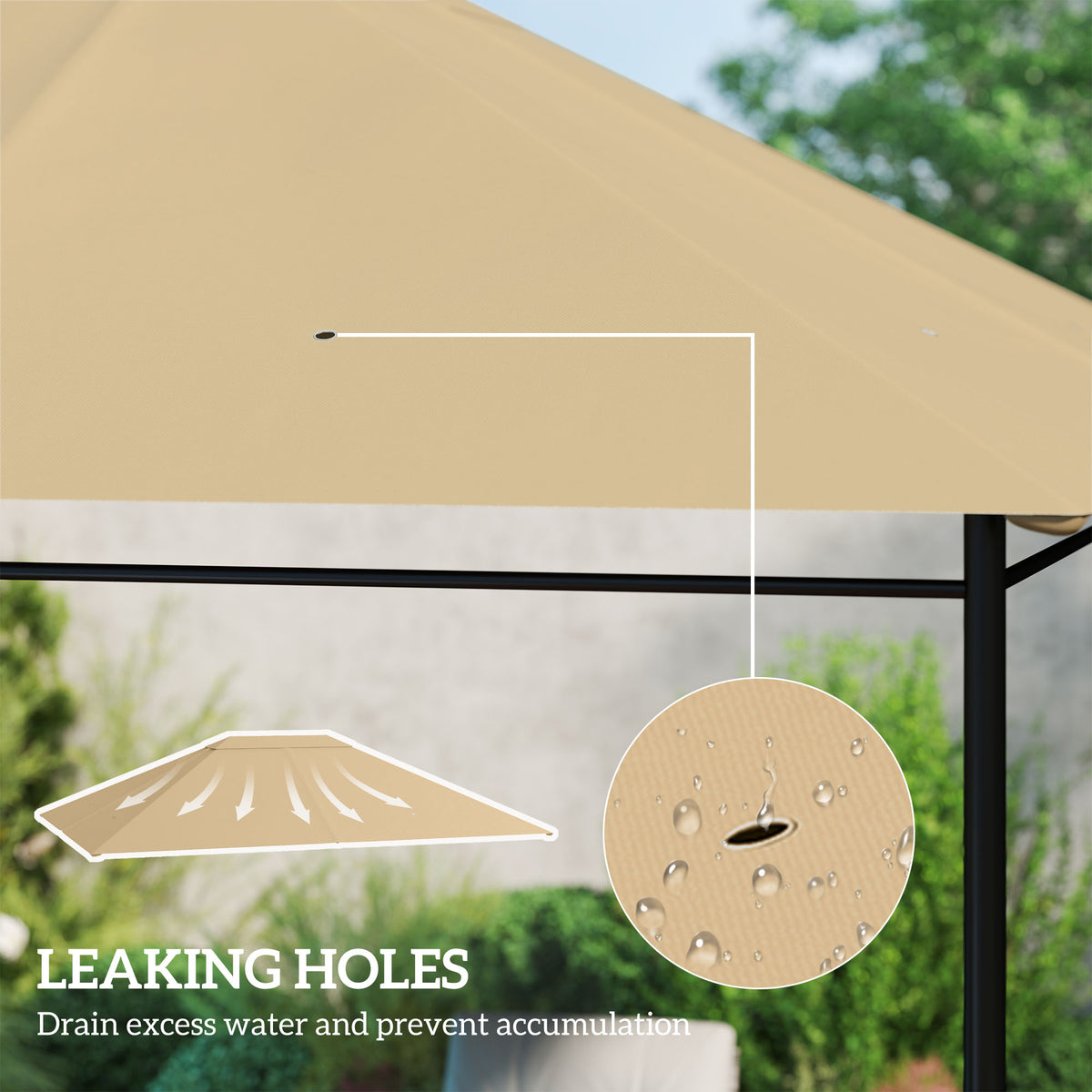 10' x 13' Gazebo Canopy Replacement Roof for 84C-116, Khaki