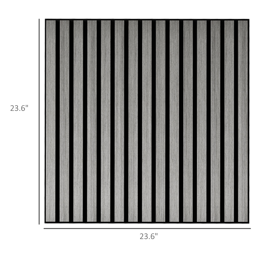 24"x24" Wood Panels for Wall, 4 Pack Acoustic Panels, Sound Absorbing Slat Wall For Interior Wall Decor, Home, Gray