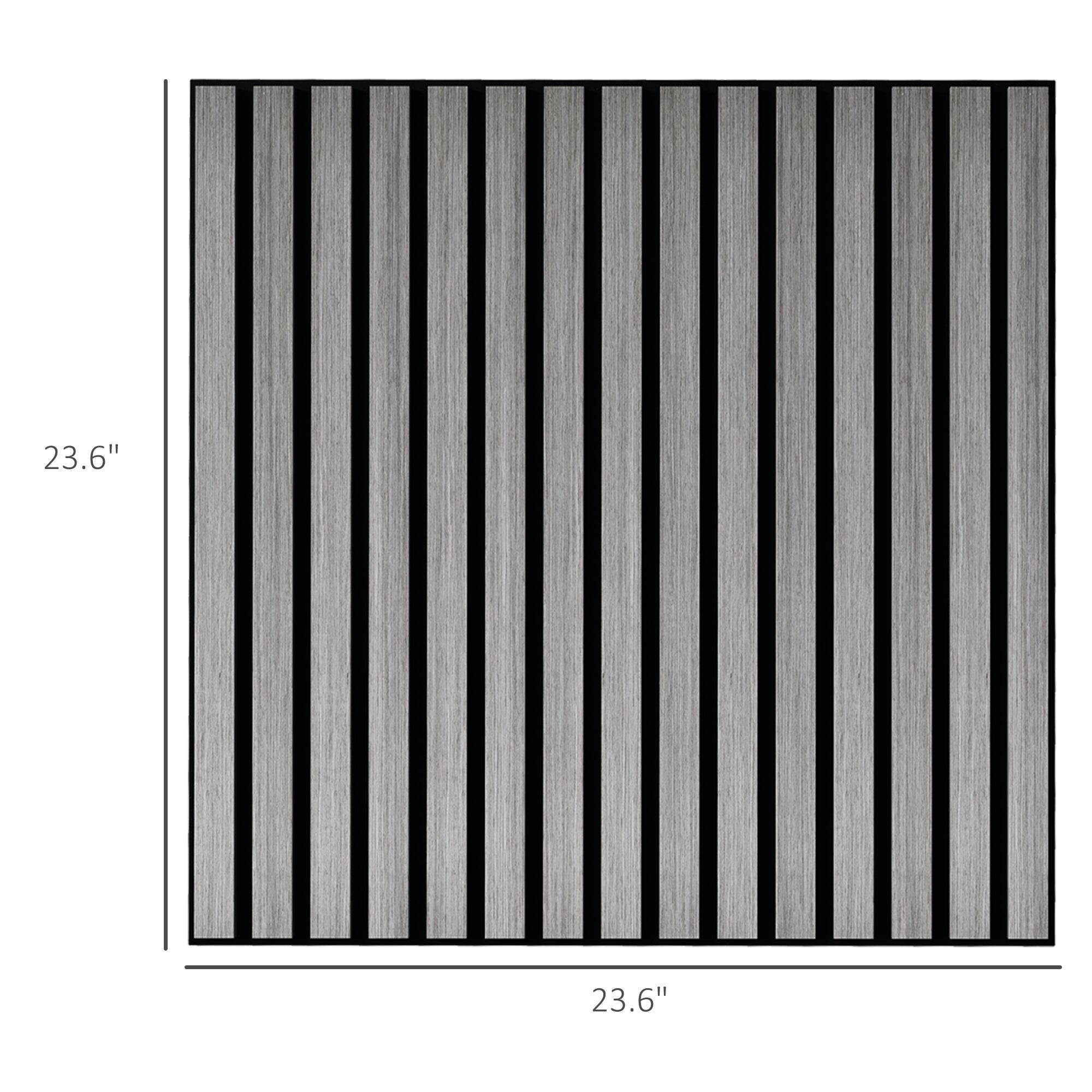24"x24" Wood Panels for Wall, 4 Pack Acoustic Panels, Sound Absorbing Slat Wall For Interior Wall Decor, Home, Gray