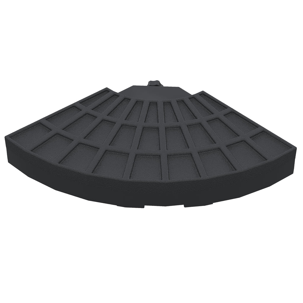 Large 4 Piece Round Fillable Weighted Offset Market Patio Umbrella Base