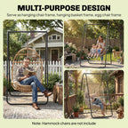Hammock Chair Stand Only Heavy Duty Solid Steel A-Frame for Hanging Hammock, Egg Chair, Max Load 330 LBS, Black