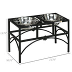 Elevated Dog Bowls, Double Stainless Steel Heavy Duty Dog Food Bowl Elevated Pet Feeding Station, 14" H
