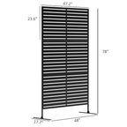 Decorative Privacy Fence Screen, Metal Outdoor Privacy Screen Climbing Plant Trellis with Stand, 78" H x 48" W, Black