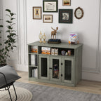 47" Dog Crate Furniture with Storage, for Large Medium Dogs, Gray
