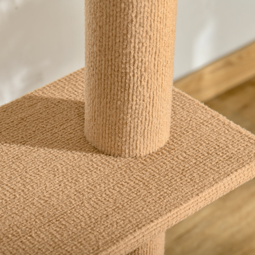 4-level Platform Cat Tree with Sisal-Covered Scratching Posts Natural Cat Tree Activity Center for kittens, Brown