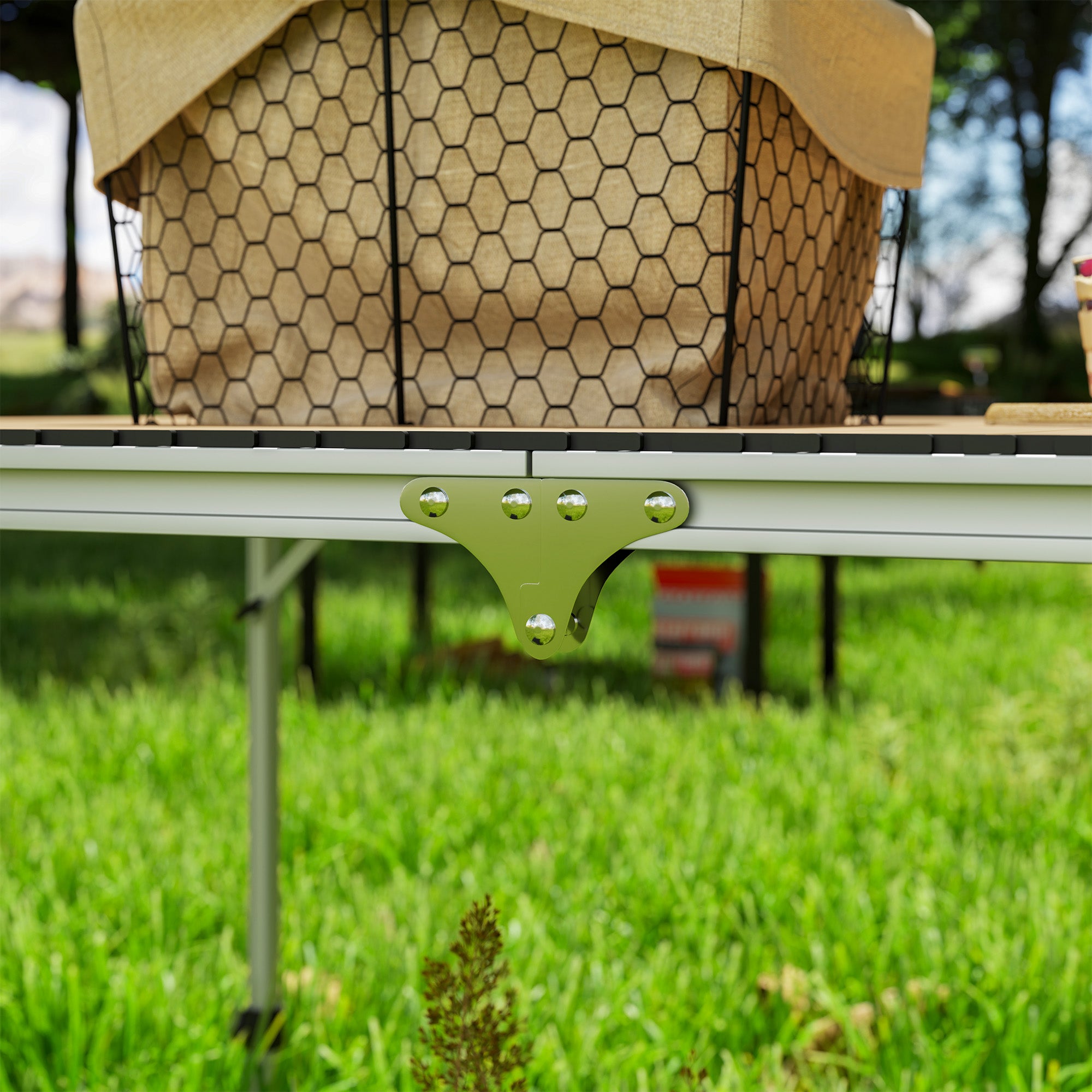 Folding Camping Table, Adjustable Height Aluminum Table, Portable Camping Table for Picnic, Beach, BBQ