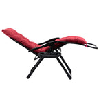 Padded Zero Gravity Chair, Folding Recliner Chair with Cup Holder Cushion, Red