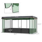 Galvanized Steel Planter Box with Crop Cage and Shade Cloth, Raised Garden Bed for Flowers, Veggies and Herbs, Gray