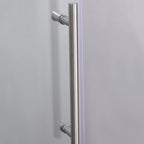 Frameless Shower Door with Stainless Steel Hardware, Support Bar, Bathroom Door with Waterproof Seals, 60" L x 0.5" W x 76" H, Brushed Nickel