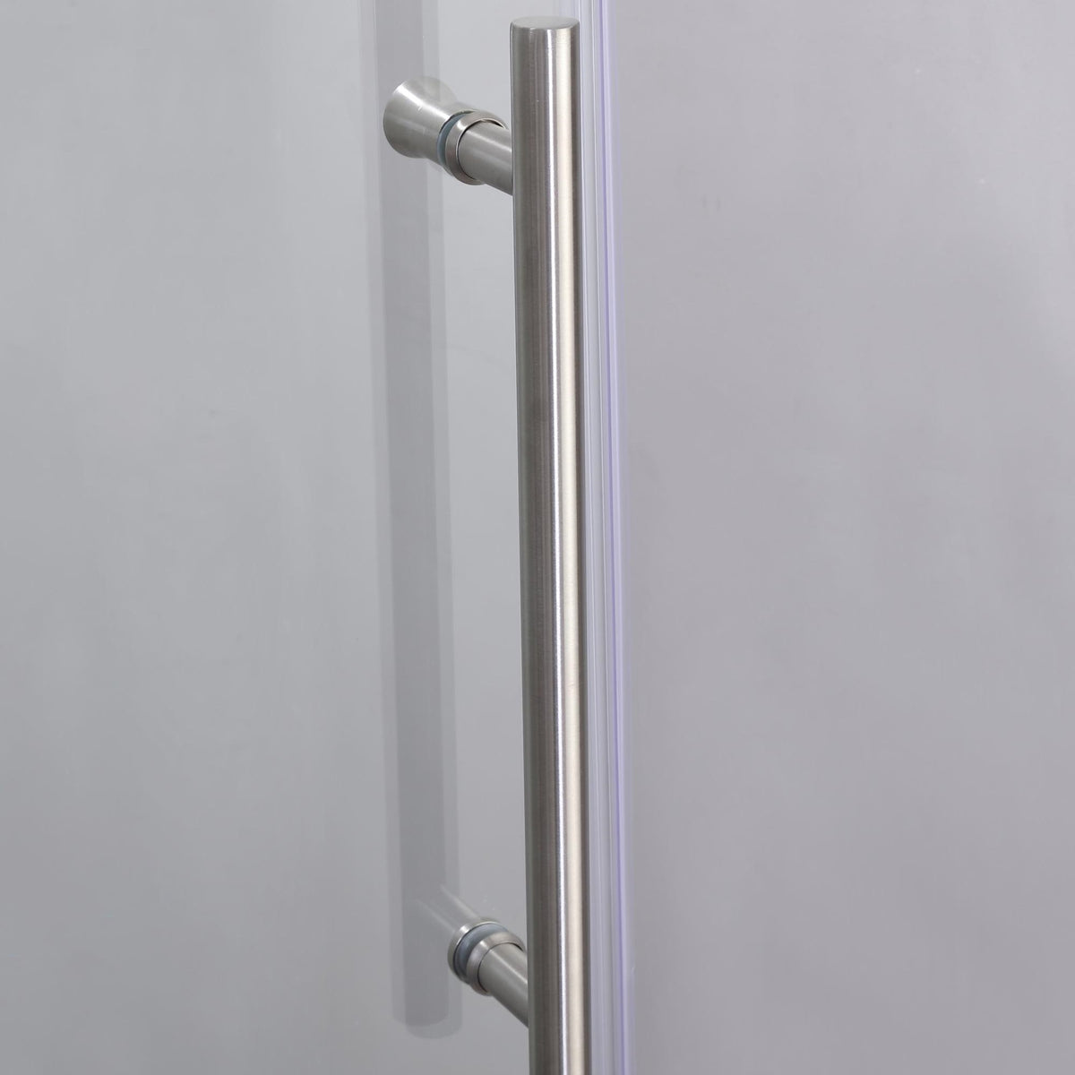 Frameless Shower Door with Stainless Steel Hardware, Support Bar, Bathroom Door with Waterproof Seals, 60" L x 0.5" W x 76" H, Brushed Nickel