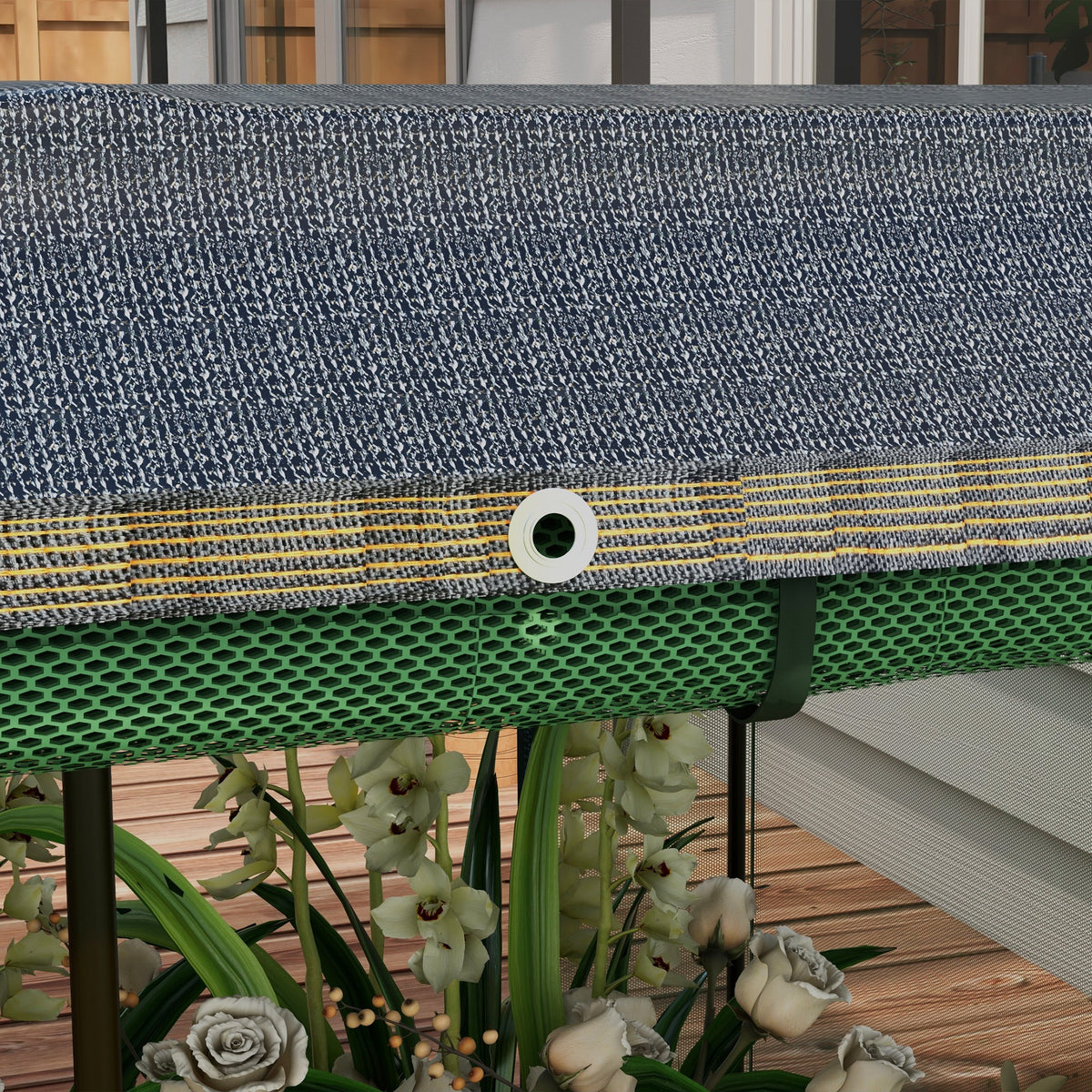 Galvanized Steel Planter Box with Crop Cage and Shade Cloth, Raised Garden Bed for Flowers, Veggies and Herbs, Gray