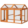 Wooden Chicken Run, Combinable Design with Perches, 4.6' x 2.8', Orange