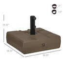 Umbrella Stand for 1.5", or 1.9" Umbrella Poles, Fillable Umbrella Base, Brown