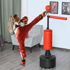 Boxing Bag, Freestanding Punching Bag with Speed Ball, Rotating Boxing Bar and Gloves, Weighted Base