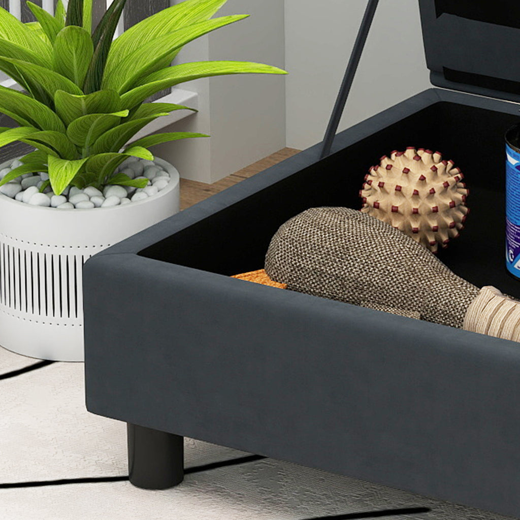 Pet Sofa Bed Couch with Storage, Pet Sofa for Cats and Small Dogs, Dark Gray