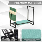 Garden Kneeler Seat Stool Bench Kneeling Pad and 1 Large Side Tool Pouch & Easy Folding Design for Transport & Storage