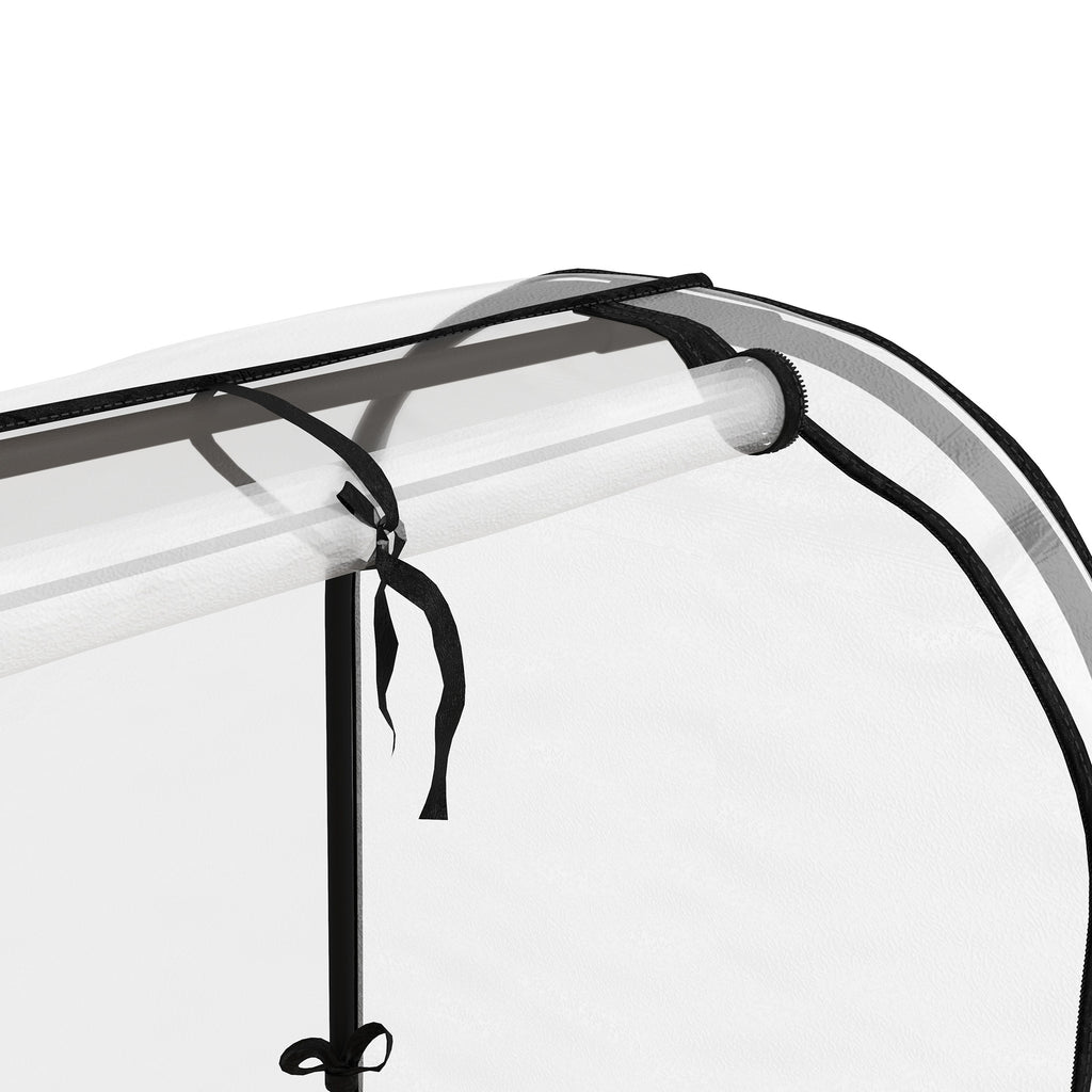 Raised Garden Bed with Legs and Cover, Metal Elevated Planter Box with Bottom Shelf and Liner for Vegetables, Cream