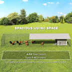 Metal Chicken Coop, Large Chicken Run with Water-Resistant & Anti-UV Cover for 7-9 Hens, Outdoor Hen House with 10 Doors