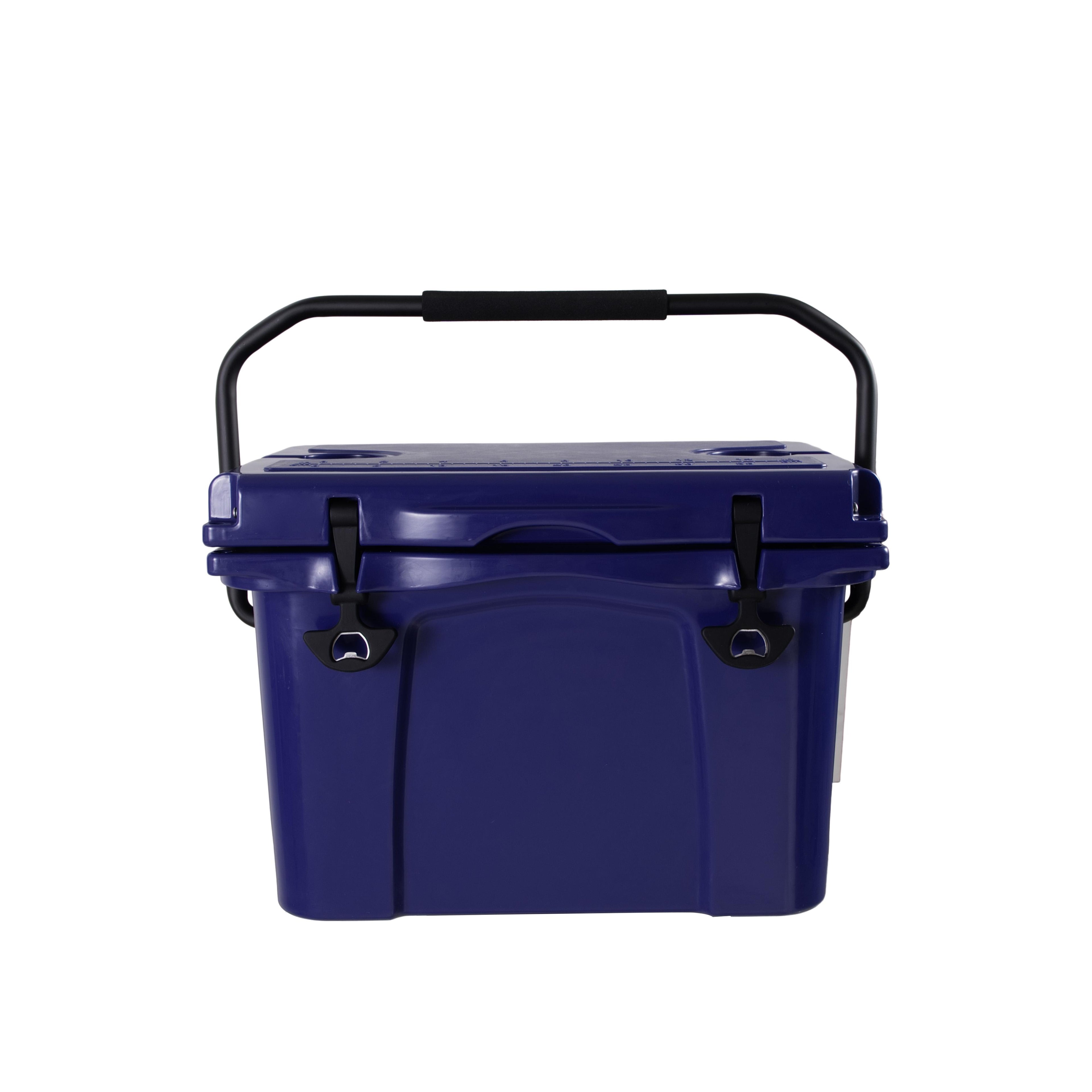 Insulated Portable Hard Cooler with Impact-Resistant Construction, Outdoor Ice Chest for Extended Travel, 21.5″ L x 15.5″ W x 15.5″ H, Blue