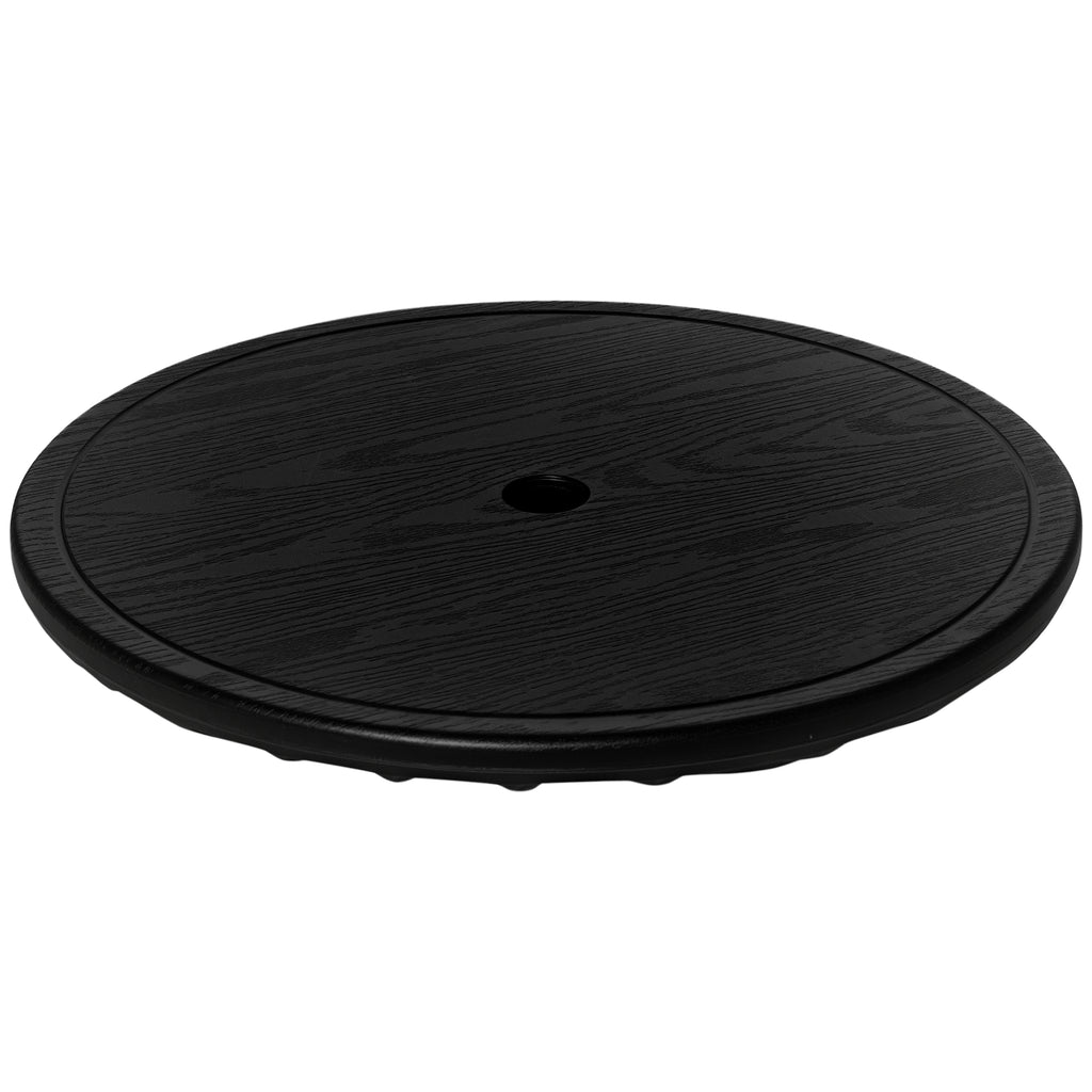 20" Umbrella Table Tray, Easy to Install Table-Top, Round Portable for Swimming Pool, Beach, Patio, Deck, Garden, Black