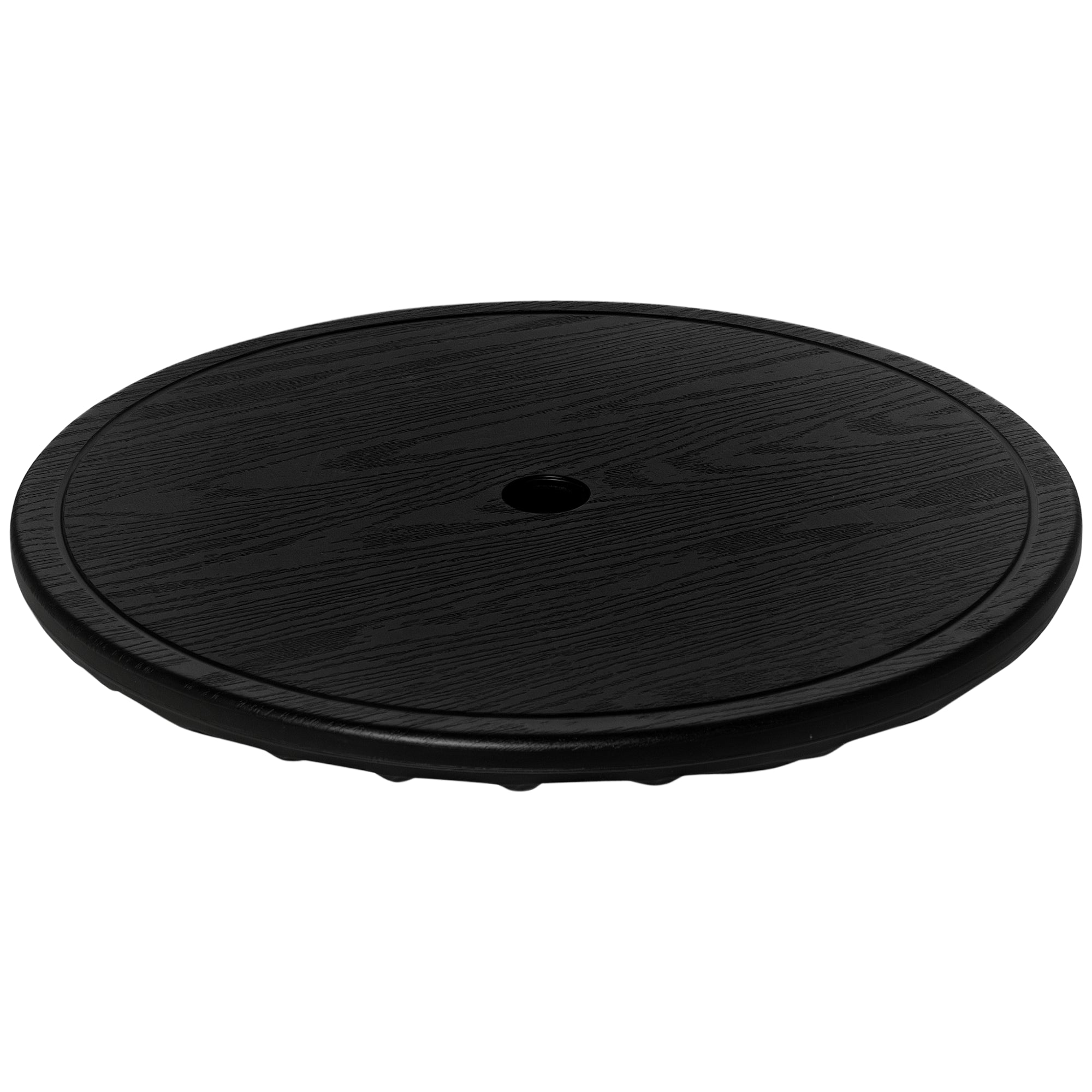 20" Umbrella Table Tray, Easy to Install Table-Top, Round Portable for Swimming Pool, Beach, Patio, Deck, Garden, Black