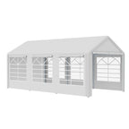 10' x 20' Heavy Duty Party Tent & Carport with Removable Sidewalls and Double Doors, Large Canopy Tent, Sun Shade Shelter, for Parties, Wedding, Outdoor Events, BBQ, White