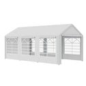 10' x 20' Heavy Duty Party Tent & Carport with Removable Sidewalls and Double Doors, Large Canopy Tent, Sun Shade Shelter, for Parties, Wedding, Outdoor Events, BBQ, White