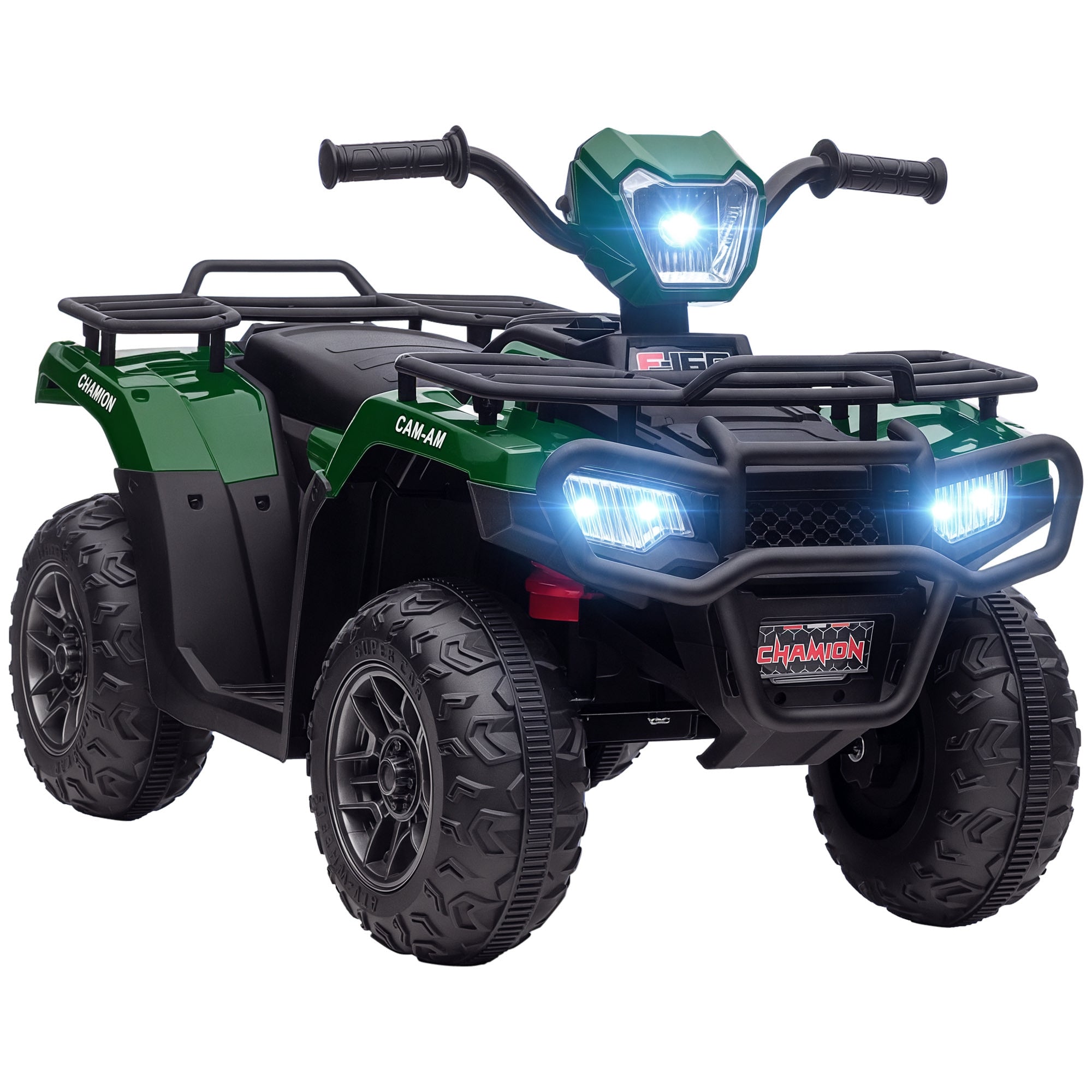 12V Electric Toy Car with Forward Backward Function, Music, LED Headlights, for Ages 3-5 Years, Green