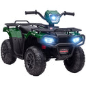 12V Electric Toy Car with Forward Backward Function, Music, LED Headlights, for Ages 3-5 Years, Green