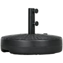 Umbrella Stand for 1.5" or 2" Umbrella Poles, Round Fillable Umbrella Base for Outdoor, Lawn, Deck, Black