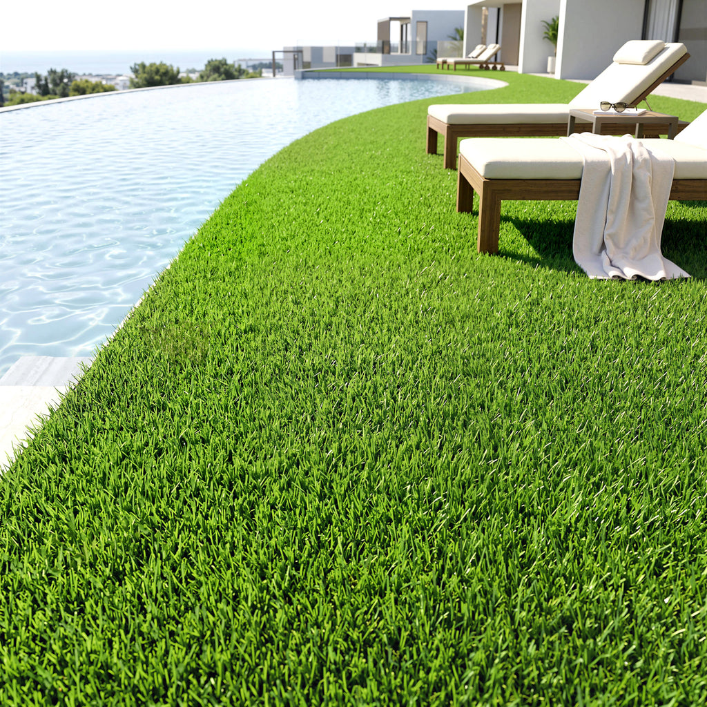 10' x 3' Artificial Grass Turf, Easy-Clean Indoor Outdoor Rug with Drainage Holes, Cut-to-Fit Fake Grass Turf Mat, 1.2" Thick Dogs Pet Synthetic Lawn Carpet for Landscape Backyard Patio