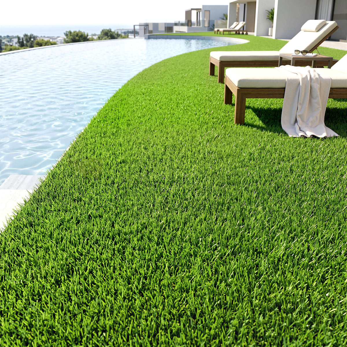 10' x 3' Artificial Grass Turf, Easy-Clean Indoor Outdoor Rug with Drainage Holes, Cut-to-Fit Fake Grass Turf Mat, 1.2" Thick Dogs Pet Synthetic Lawn Carpet for Landscape Backyard Patio