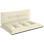 2 Seater Pallet Cushions Outdoor 3.9" Thick Replacement Cushions - Tufted Design for Garden, Patio, Cream White