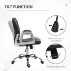 Button Tufted Desk Chair, Home Office Chair with Padded Armrests, Adjustable Height and Swivel Wheels, Pink