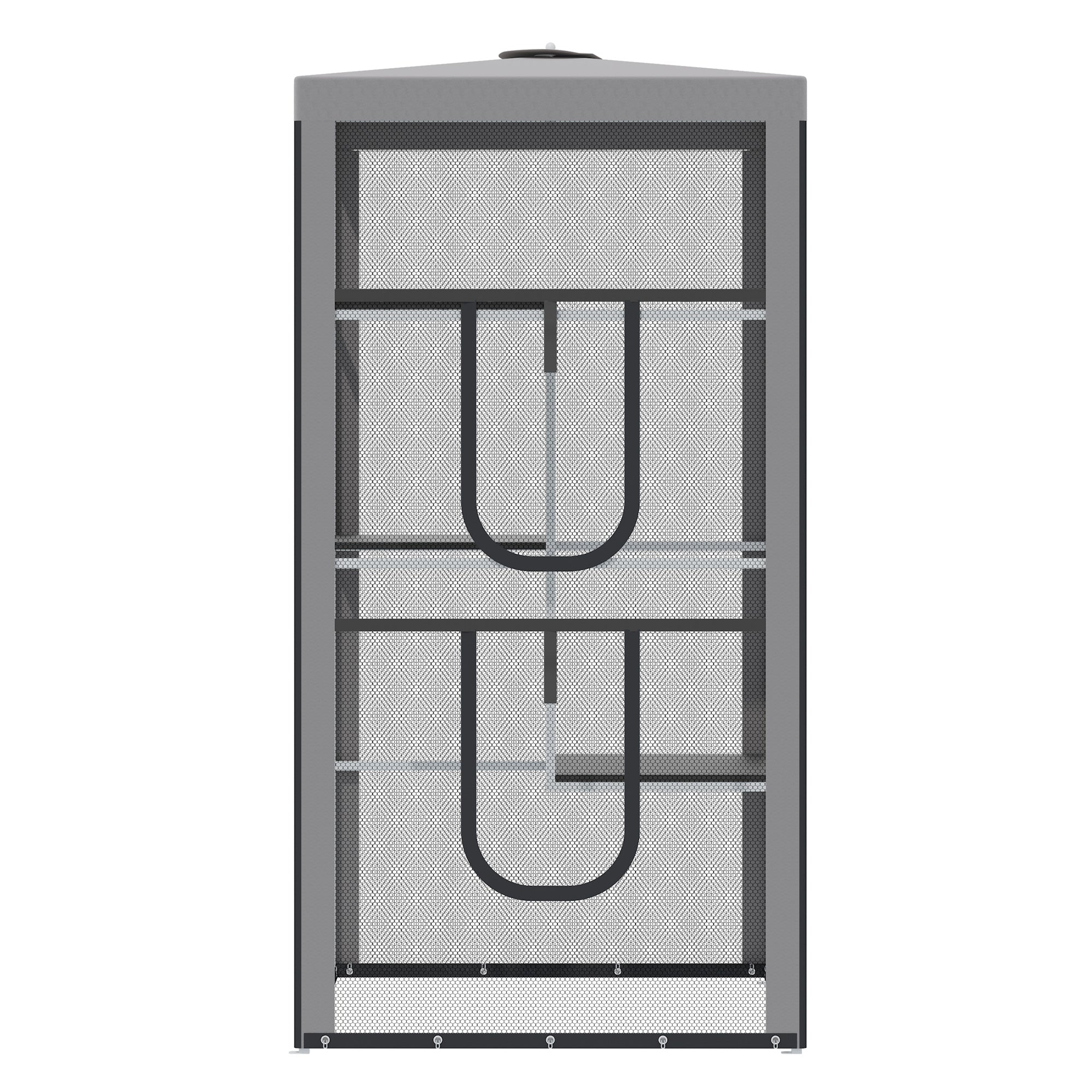 79"H Cat House Kitten Enclosure Mesh Playpen Steel Frame with 3 Platforms, 2 Doors and 4 Sandbags for Stability, Indoor/Outdoor