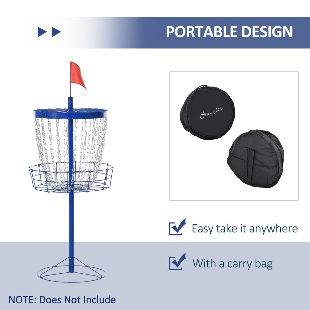 Portable Disc Golf Basket Target with 24-Chain, Travel Bag, Dark Blue