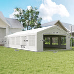 20 x 40 ft Heavy Duty Party Tent Outdoor Gazebo Wedding Tent Event Shelter Carport BBQ with Removable Sidewalls & Windows, Outside Waterproof Canopy for Parties, White