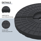 Large 4 Piece Round Fillable Weighted Offset Market Patio Umbrella Base