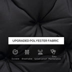 59" x 38" Tufted Bench Cushion for Outdoor Furniture, 3-Seater Replacement for Swing Chair, Patio Sofa/Couch, Black
