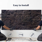 8-Pack 3D Faux Stone Wall Panels, Lightweight Polyurethane Panels for Interior and Exterior Accent Walls, Black