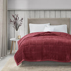 Reversible Down Alternative Blanket with Smart Temperature Control, OEKO-TEX Certified, Machine Washable, 108" L x 90" W x 0.25" H, Burgundy