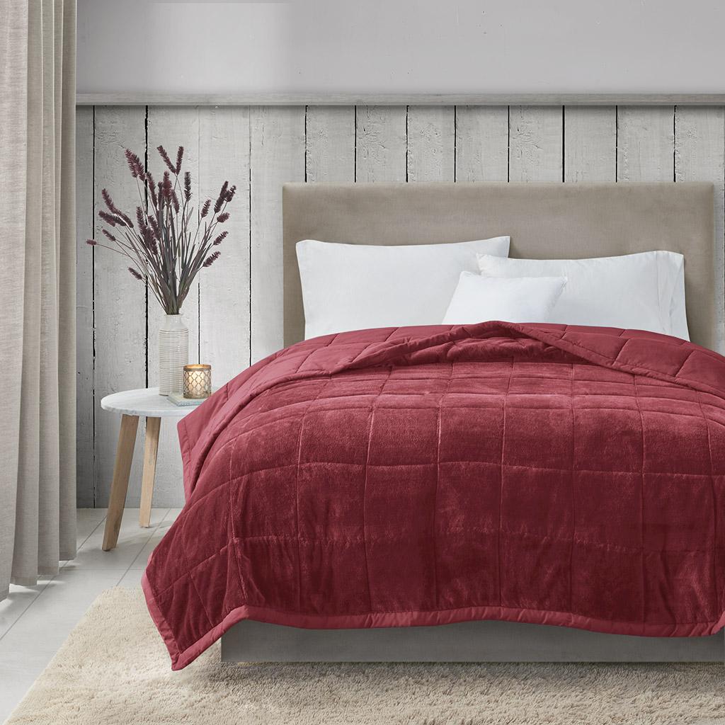 Reversible Down Alternative Blanket with Smart Temperature Control, OEKO-TEX Certified, Machine Washable, 108" L x 90" W x 0.25" H, Burgundy