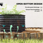 Set of 2 Raised Garden Bed, Metal Planter Box with Safety Edging, Easy-to-assemble Stock Tank, Dark Gray