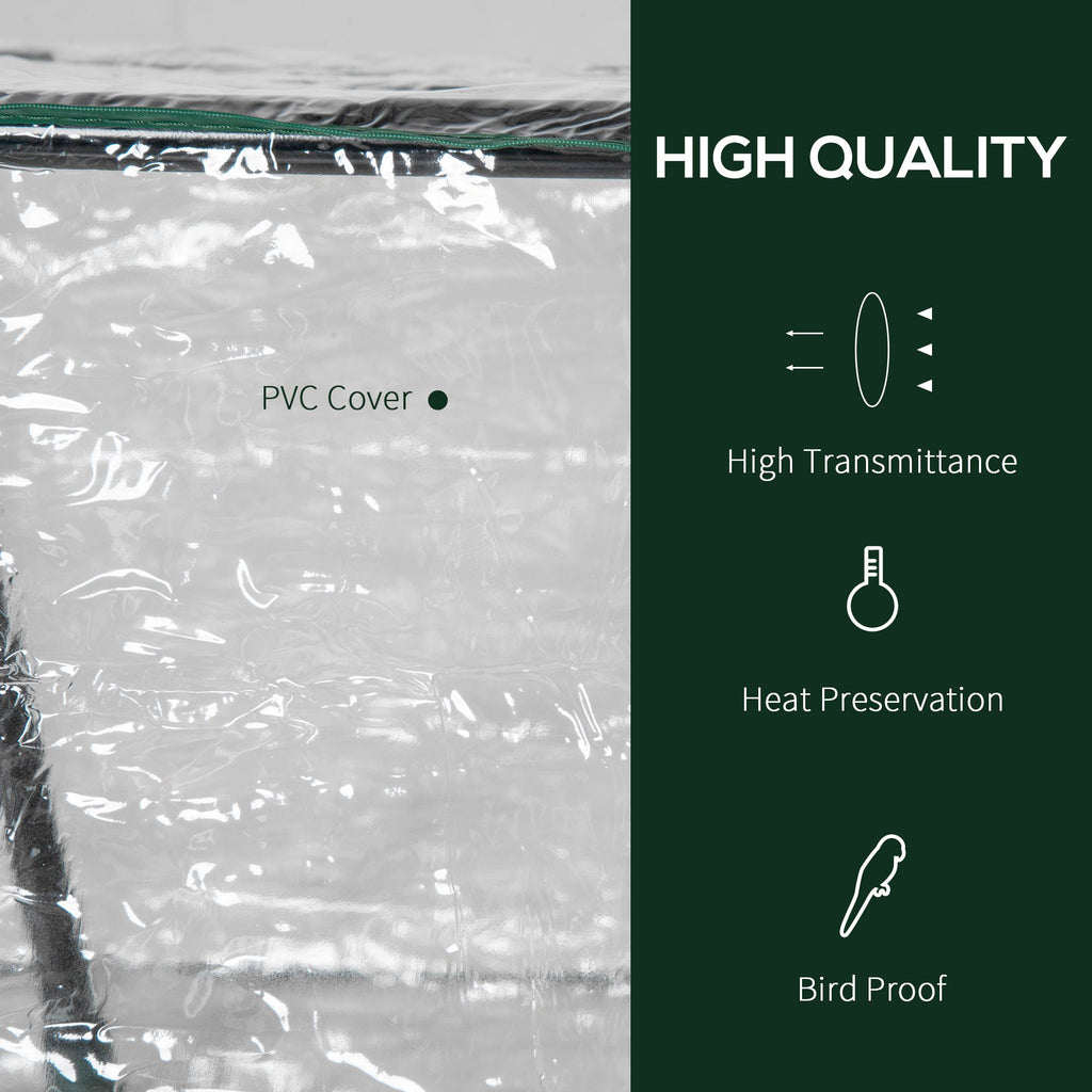 4' x 2' x 2' Portable Mini Greenhouse, Small Green House with PVC Cover, Roll-up Zippered Windows for Indoor, Outdoor Garden, Clear